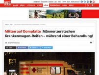 Bild zum Artikel: Mitten auf Domplatte: Männer zerstechen Krankenwagen-Reifen – während einer Behandlung!