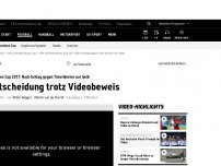 Bild zum Artikel: Schlag gegen Werner: Klare Fehlentscheidung trotz Videobeweis