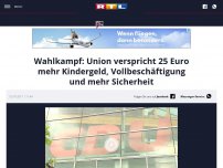 Bild zum Artikel: Wahlkampf: Union verspricht 25 Euro mehr Kindergeld, Vollbeschäftigung und mehr Sicherheit