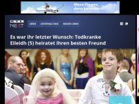 Bild zum Artikel: Es war ihr letzter Wunsch: Todkranke Eileidh (5) heiratet ihren besten Freund