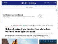 Bild zum Artikel: Schweinekopf an deutsch-arabisches Vereinsheim geschraubt