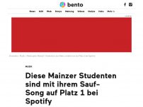 Bild zum Artikel: Diese Mainzer Studenten sind mit ihrem Sauf-Song auf Platz 1 bei Spotify