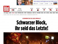 Bild zum Artikel: Kommentar zu G20-Gewalt - Schwarzer Block, ihr seid das Letzte!