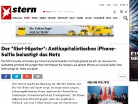 Bild zum Artikel: Kommunist sein will gelernt sein: Der 'Riot-Hipster': Antikapitalistisches iPhone-Selfie belustigt das Netz