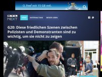 Bild zum Artikel: G20: Diese friedlichen Szenen zwischen Polizisten und Demonstranten sind zu wichtig, um sie nicht zu zeigen