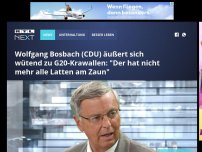 Bild zum Artikel: Wolfgang Bosbach (CDU) äußert sich wütend zu G20-Krawallen