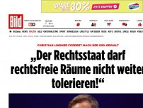 Bild zum Artikel: Lindner fordert nach G20 - »Staat darf rechtsfreie Räume nicht tolerieren