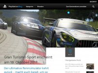 Bild zum Artikel: Gran Turismo Sport erscheint am 18. Oktober 2017
