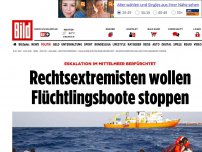 Bild zum Artikel: Eskalation im Mittelmeer - Extremisten wollen Flüchtlingsboote stoppen