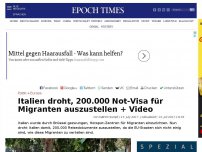 Bild zum Artikel: Zum Reisen innerhalb der EU: Italien droht 200.000 Not-Visa für Migranten auszustellen + Video