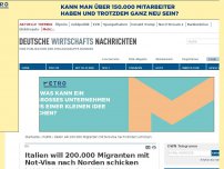 Bild zum Artikel: Italien will 200.000 Migranten mit Not-Visa nach Norden schicken