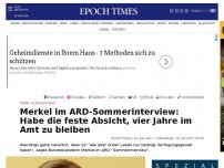 Bild zum Artikel: Merkel: Habe die feste Absicht, vier Jahre im Amt zu bleiben