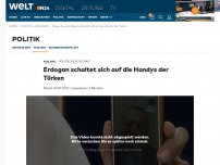 Bild zum Artikel: Politische Botschaft : Erdogan schaltet sich auf die Handys der Türken