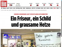 Bild zum Artikel: Wegen Flüchtling - Ein Friseur, ein Schild und grausame Hetze