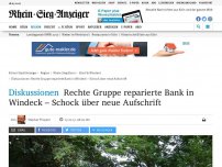 Bild zum Artikel: Diskussionen: Rechte Gruppe reparierte Bank in Windeck – Schock über neue Aufschrift
