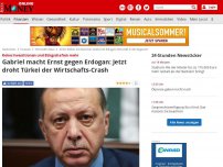 Bild zum Artikel: Keine Investitionen und Bürgschaften mehr - Gabriel macht Ernst gegen Erdogan: Jetzt droht Türkei der Wirtschafts-Crash