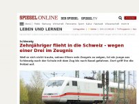 Bild zum Artikel: Schleswig: Zehnjähriger flieht in die Schweiz - wegen einer Drei im Zeugnis
