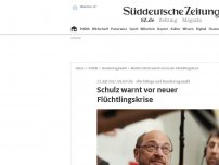 Bild zum Artikel: Schulz warnt vor neuer Flüchtlingskrise