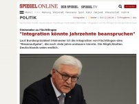 Bild zum Artikel: Steinmeier zu Flüchtlingen: 'Integration könnte Jahrzehnte beanspruchen'