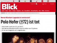 Bild zum Artikel: Berner Mundart-Legende ist verstummt: Polo Hofer (†72) ist tot