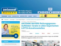 Bild zum Artikel: ANTENNE BAYERN Rettungsgassen-Aufkleber: Gratis in allen bayerischen LOTTO-Annahmestellen