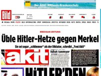Bild zum Artikel: Erdogan-Blätter - Üble Hitler-Hetze gegen Merkel