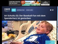 Bild zum Artikel: Ari Schultz (5): Der Baseball-Fan mit dem Spenderherz ist gestorben