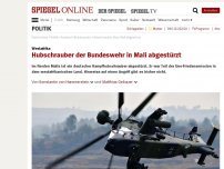 Bild zum Artikel: Westafrika: Hubschrauber der Bundeswehr in Mali abgestürzt