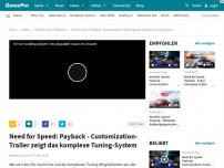 Bild zum Artikel: Video: Need for Speed: Payback - Customization-Trailer zeigt das komplexe Tuning-System