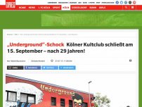 Bild zum Artikel: „Underground“-Schock: Kölner Kultclub schließt am 15. September – nach 29 Jahren!