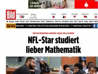 Bild zum Artikel: Entscheidung gegen Mios - NFL-Star studiert lieber Mathematik
