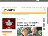 Bild zum Artikel: Kronjuwelenhochzeit in Königswinter - Dieses Paar ist seit 75 Jahren verheiratet