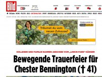 Bild zum Artikel: Familie nimmt Abschied - Bewegende Trauerfeier für Chester Bennington († 41)