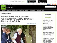 Bild zum Artikel: Staatsanwaltschaft Hannover: 'Buchhalter von Ausschwitz' Oskar Gröning ist haftfähig