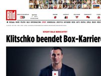Bild zum Artikel: SPORT BILD berichtet - Klitschko beendet Box-Karriere