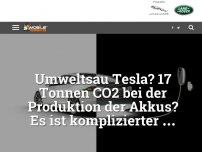 Bild zum Artikel: Umweltsau Tesla? 17 Tonnen CO2 bei der Produktion der Akkus? Es ist komplizierter …