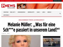 Bild zum Artikel: Brandbrief über Altersarmut Melanie Müller: „Was für eine Sch***e passiert in unserem Land?“