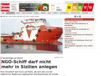 Bild zum Artikel: NGO-Schiff darf nicht mehr in Sizilien anlegen