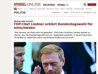 Bild zum Artikel: Merkel oder Schulz?: FDP-Chef Lindner erklärt Bundestagswahl für entschieden