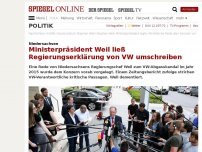 Bild zum Artikel: Medienbericht: Ministerpräsident Weil ließ Regierungserklärung von VW umschreiben