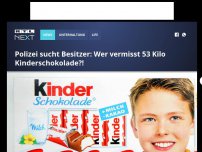 Bild zum Artikel: Polizei sucht Besitzer: Wer vermisst 53 Kilo Kinderschokolade?!