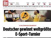 Bild zum Artikel: 10 Millionen Dollar erzockt - Deutscher gewinnt weltgrößtes E-Sport-Turnier