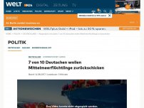 Bild zum Artikel: Kooperation mit Libyen: 7 von 10 Deutschen will Mittelmeerflüchtlinge zurückschicken