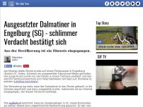 Bild zum Artikel: Ausgesetzter Dalmatiner in Engelburg (SG) - schlimmer Verdacht bestätigt sich