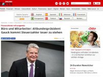 Bild zum Artikel: Finanzrahmen voll ausgereizt - Büro und Mitarbeiter von Altbundespräsident Gauck kommen Steuerzahler teuer zu stehen