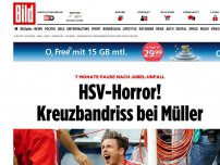 Bild zum Artikel: 7 Monate Pause - HSV-Horror! Kreuzbandriss bei Müller
