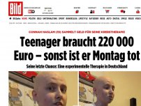 Bild zum Artikel: Krebs-Therapie - »Ich brauche 220 000 Euro, sonst bin ich tot