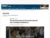 Bild zum Artikel: Umfrage: Für die Deutschen ist Zuwanderung kein sehr wichtiges Wahlthema