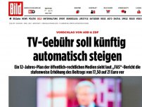 Bild zum Artikel: Vorschlag von ARD & ZDF - TV-Gebühr soll künftig automatisch steigen