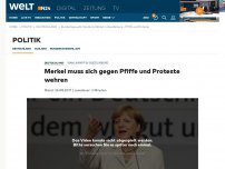 Bild zum Artikel: Wahlkampf in Quedlinburg: Merkel muss sich gegen Pfiffe und Proteste wehren